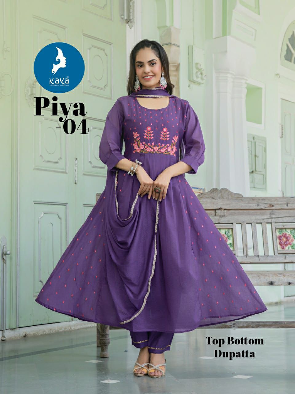 Piya Kaya Chanderi Readymade Anarkali Suits Manufacturer Gujarat
