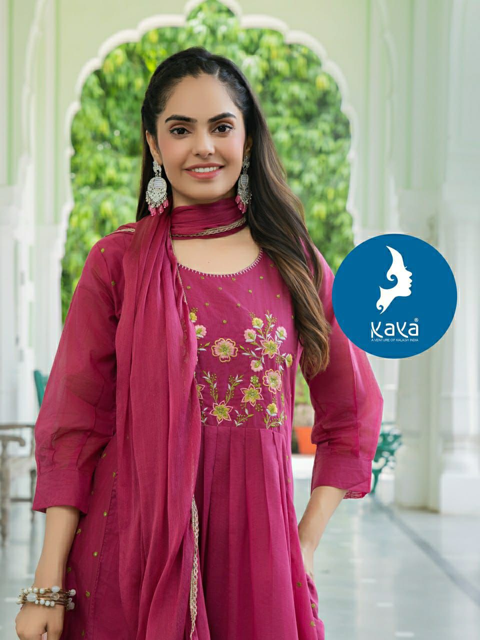 Piya Kaya Chanderi Readymade Anarkali Suits Manufacturer Gujarat