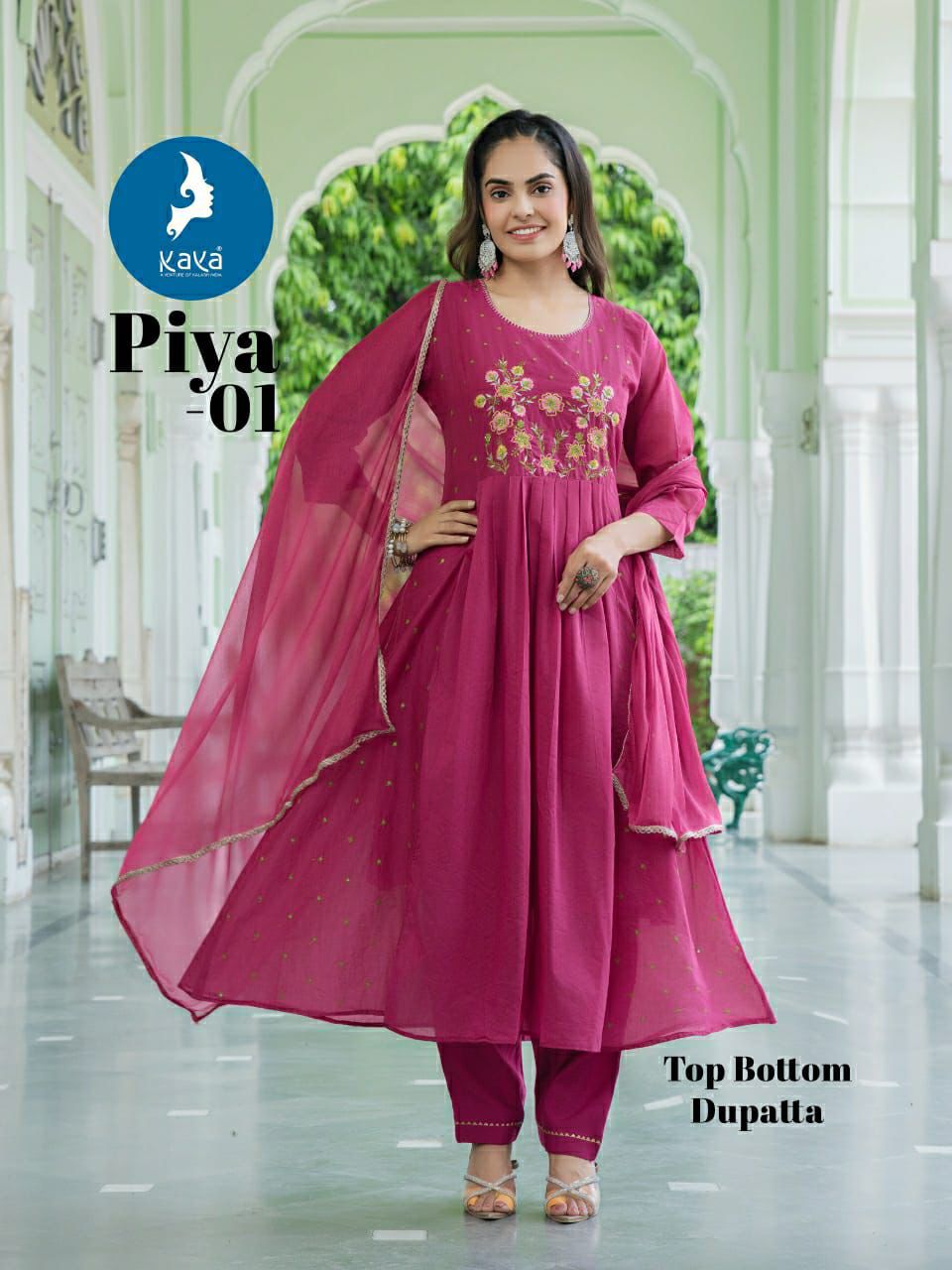 Piya Kaya Chanderi Readymade Anarkali Suits Manufacturer Gujarat