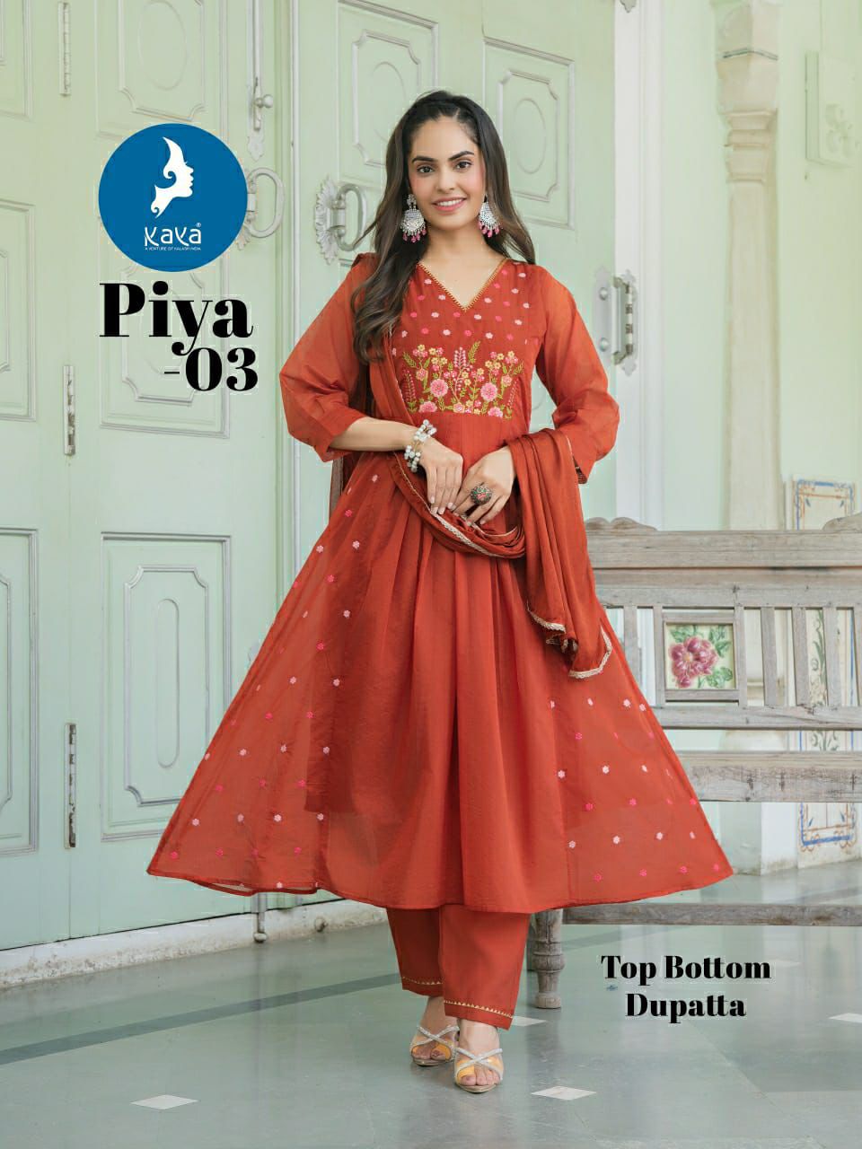 Piya Kaya Chanderi Readymade Anarkali Suits Manufacturer Gujarat