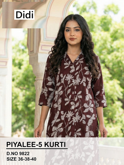 Piyalee 5 Dn 9822 Didi Rayon Girls Kurti Manufacturer
