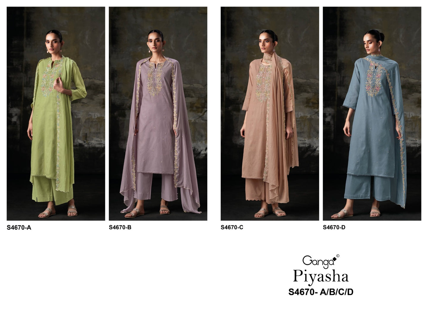 Piyasha 4670 Ganga Bemberg Pant Style Suits Manufacturer