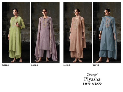 Piyasha 4670 Ganga Bemberg Pant Style Suits Manufacturer