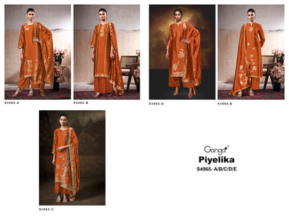 Piyelika S4965 Ganga Woven Silk Plazzo Style Suits Supplier India