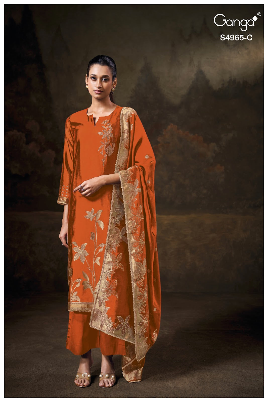 Piyelika S4965 Ganga Woven Silk Plazzo Style Suits Supplier India