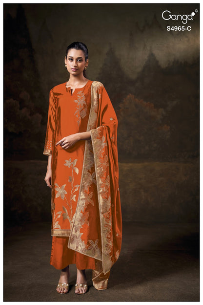 Piyelika S4965 Ganga Woven Silk Plazzo Style Suits Supplier India