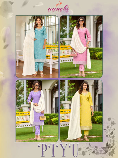 Piyu Aanchi Cosmos Readymade Pant Style Suits Wholesaler India