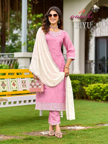 Piyu Aanchi Cosmos Readymade Pant Style Suits Wholesaler India