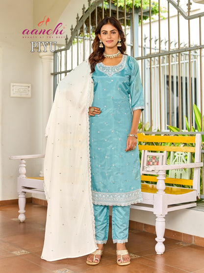 Piyu Aanchi Cosmos Readymade Pant Style Suits Wholesaler India