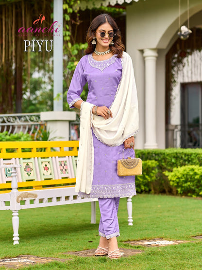 Piyu Aanchi Cosmos Readymade Pant Style Suits Wholesaler India
