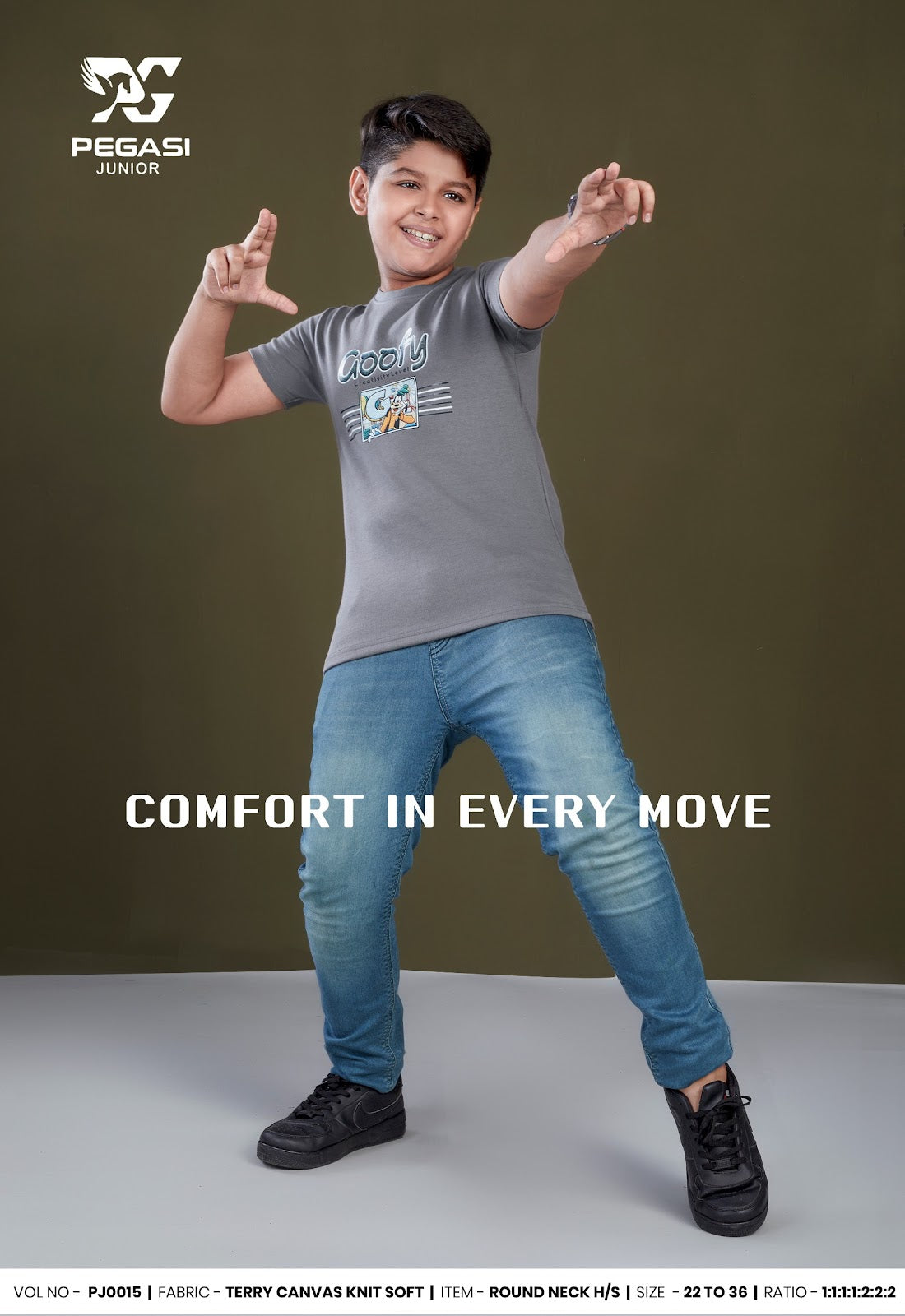 Pj0015 Pegasi Canvas Boys Tshirt Exporter Ahmedabad