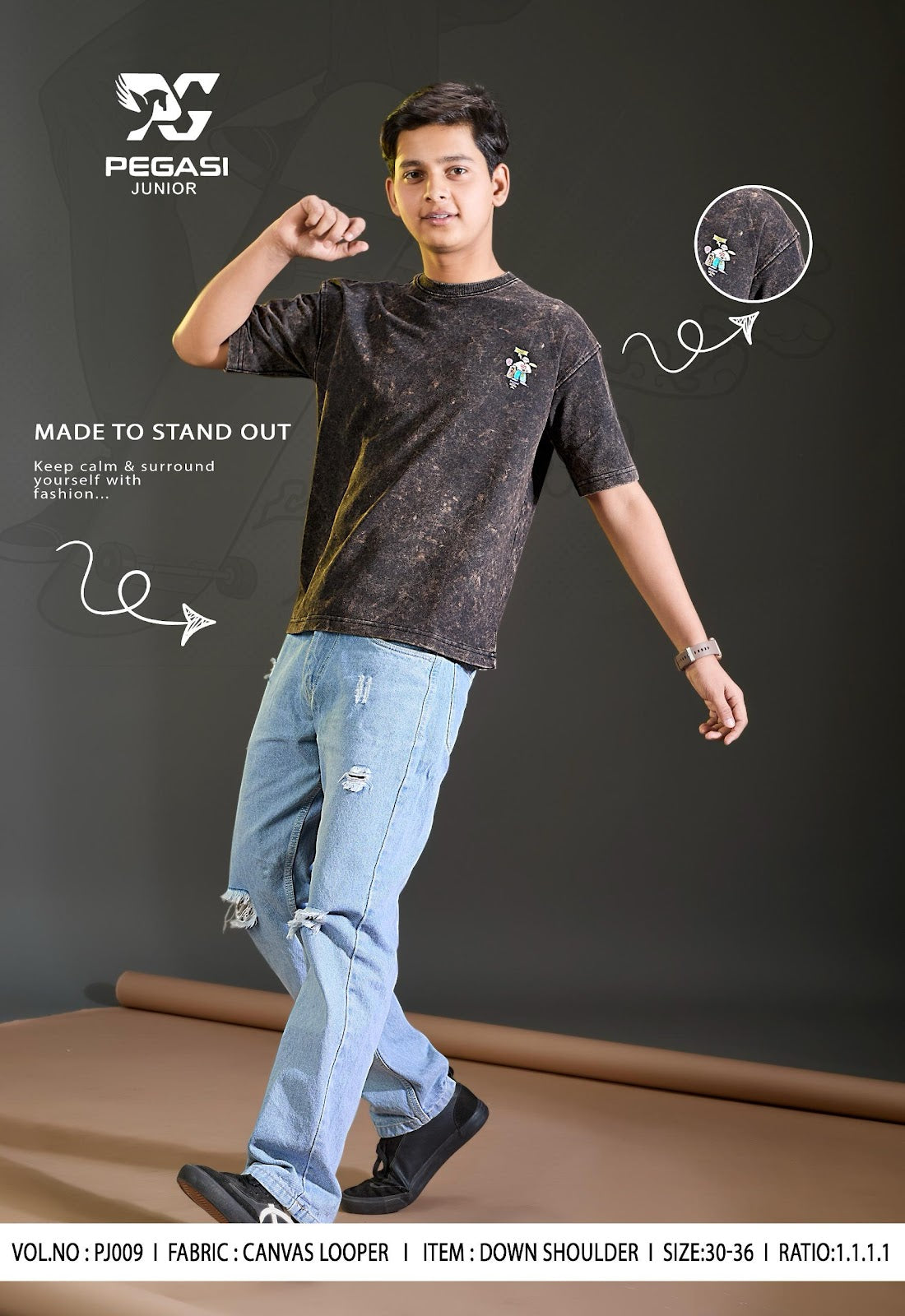 Pj009 Pegasi Canvas Looper Boys Tshirt Wholesaler Gujarat