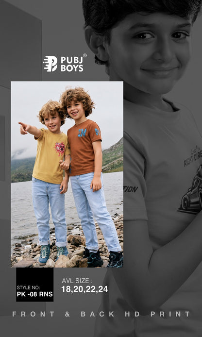 Pk 08 Pubj Lycra Boys Tshirt Wholesale Price
