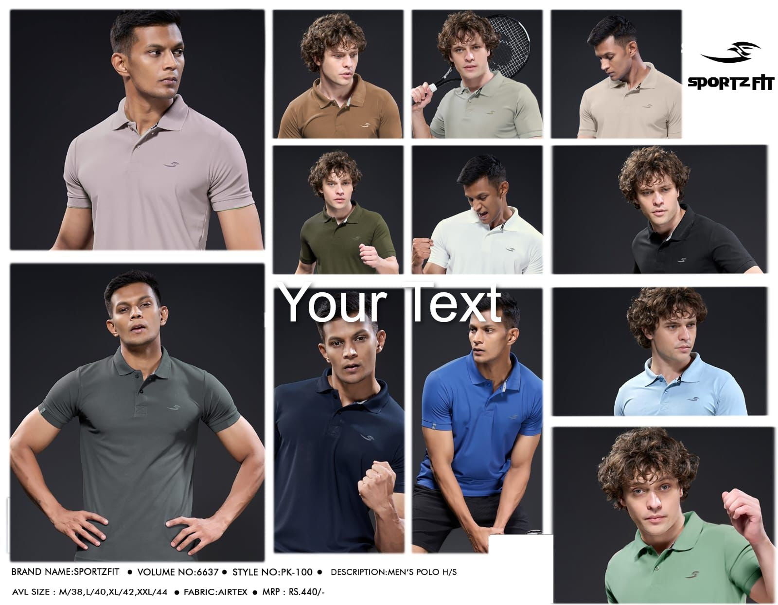 Pk 100-6637 Sportz Fit Airtex Mens Tshirts Wholesale Price