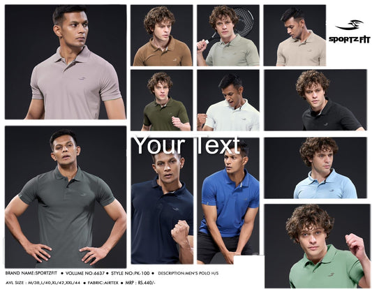 Pk 100-6637 Sportz Fit Airtex Mens Tshirts Wholesale Price