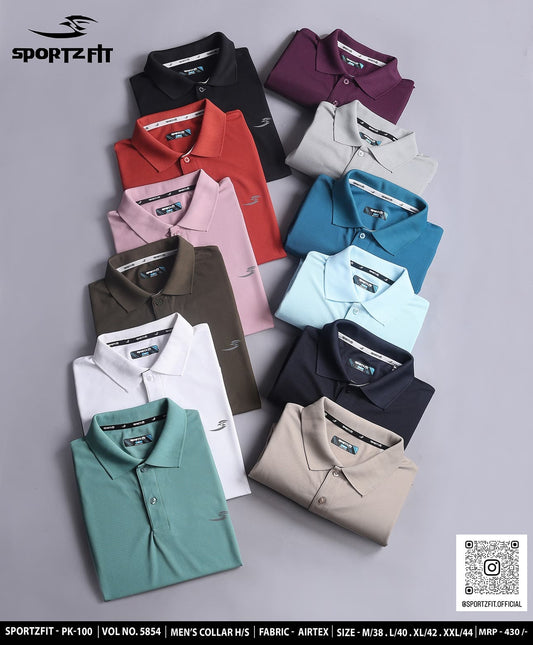 Pk 100 Vol 5854 Sportz Fit Airtex Mens Tshirts Exporter Gujarat