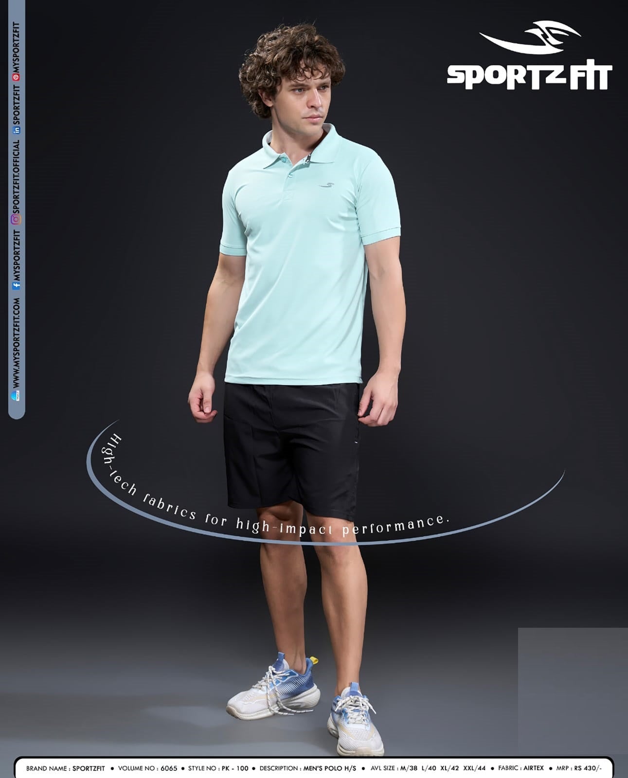 Pk 100 Vol 6065 Sportz Fit Airtex Mens Tshirts Exporter India