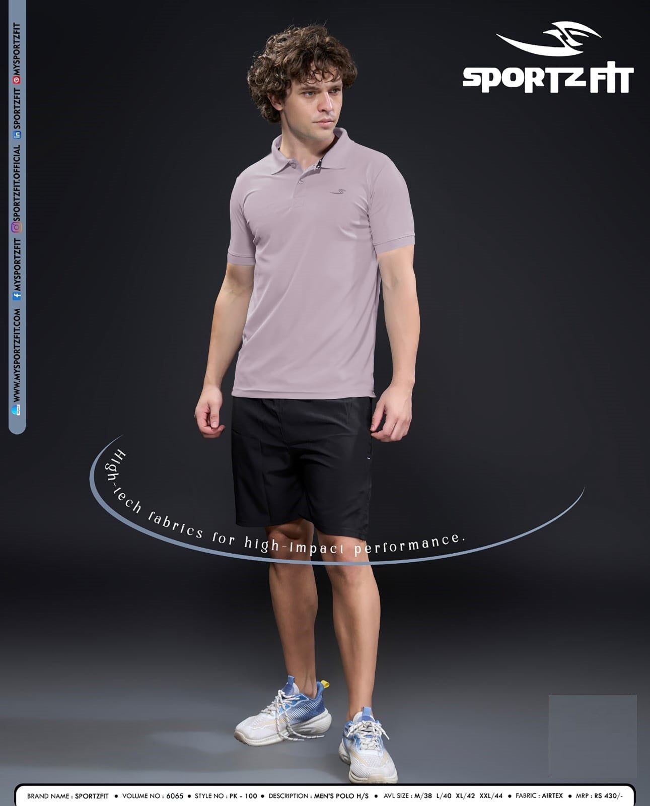 Pk 100 Vol 6065 Sportz Fit Airtex Mens Tshirts Exporter India
