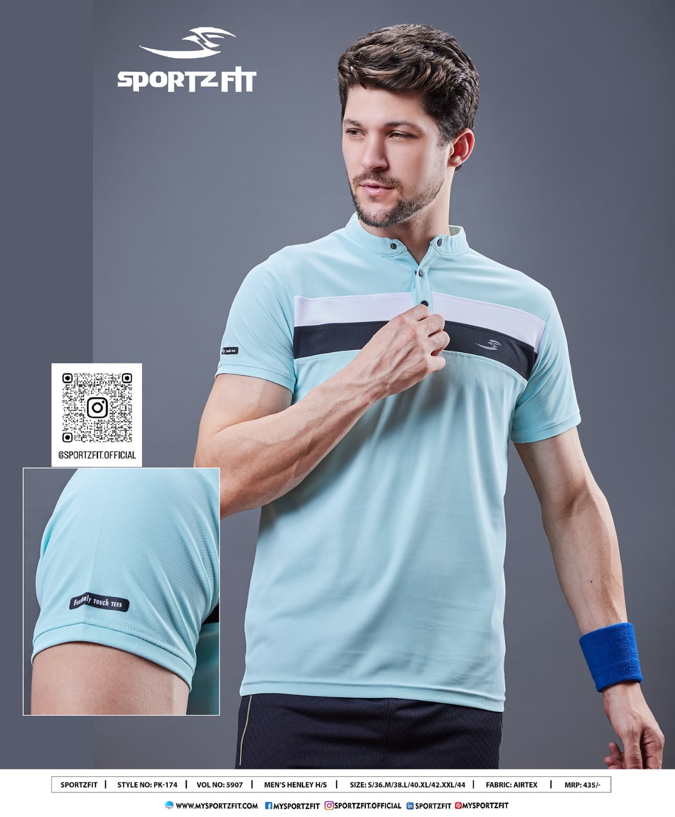 Pk 174 Vol 5907 Sportz Fit Airtex Mens Tshirts