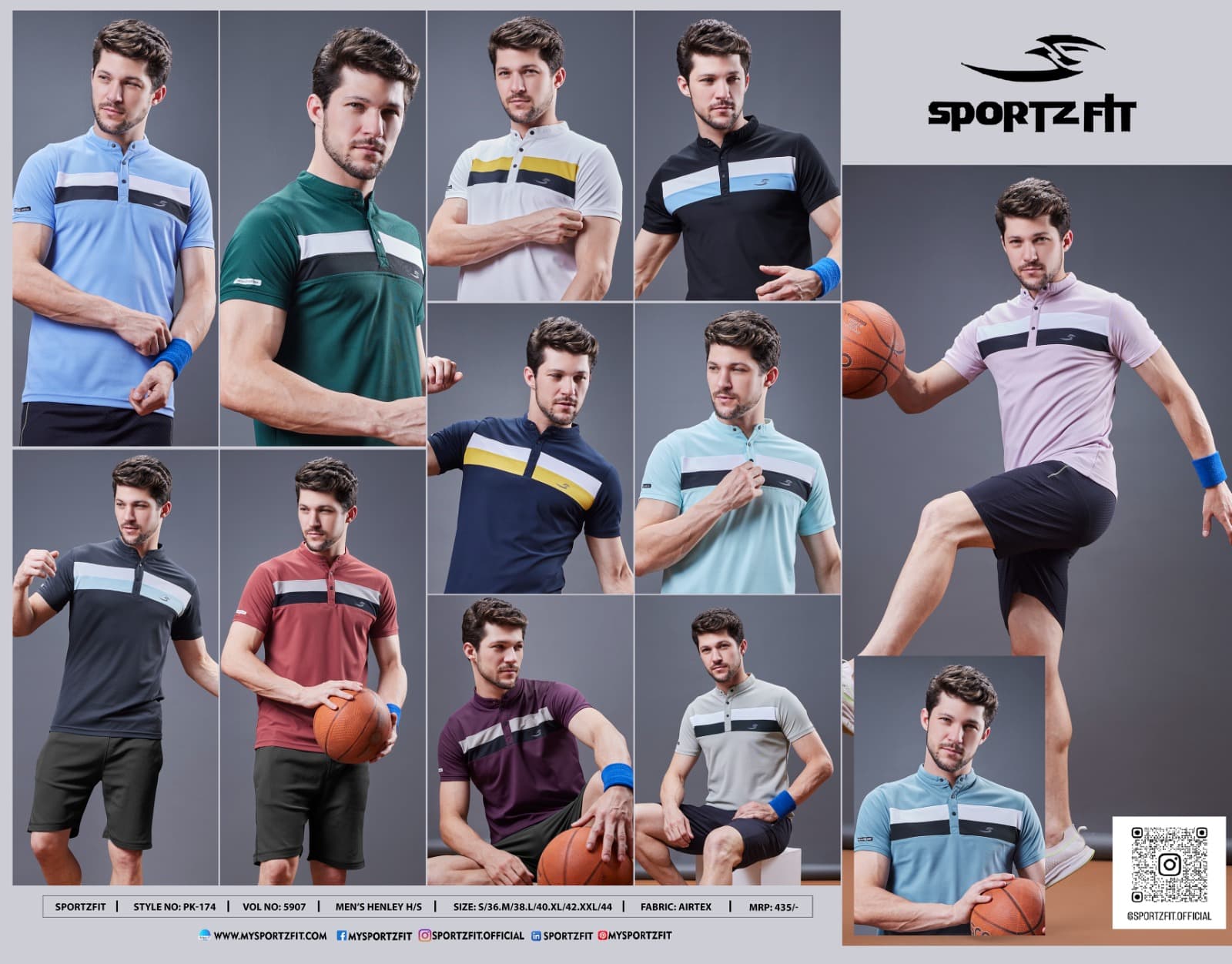 Pk 174 Vol 5907 Sportz Fit Airtex Mens Tshirts