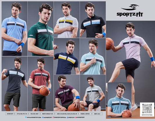 Pk 174 Vol 5907 Sportz Fit Airtex Mens Tshirts
