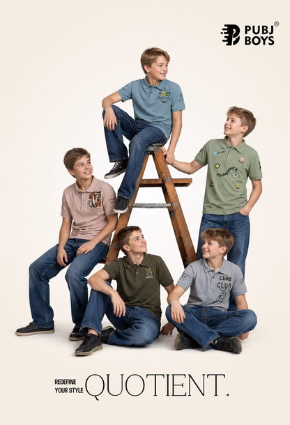 Pk 26 Collar Pubj Fake Cotton Boys Tshirt Exporter Ahmedabad