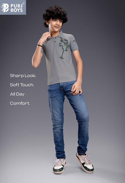 Pk 26 Collar Pubj Fake Cotton Boys Tshirt Exporter Ahmedabad