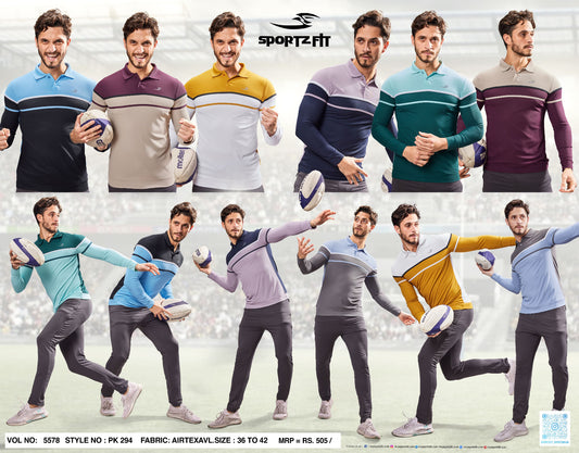 Pk 294 Vol 5578 Sportz Fit Airtex Mens Tshirts Wholesale Price