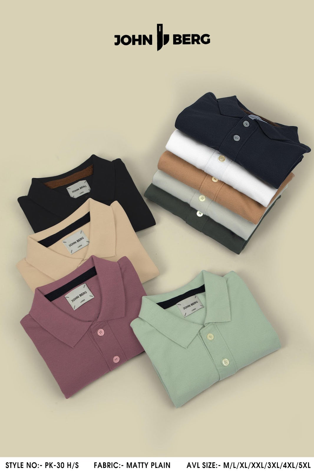 Pk 30 John Berg Matty Mens Tshirts Wholesale Price