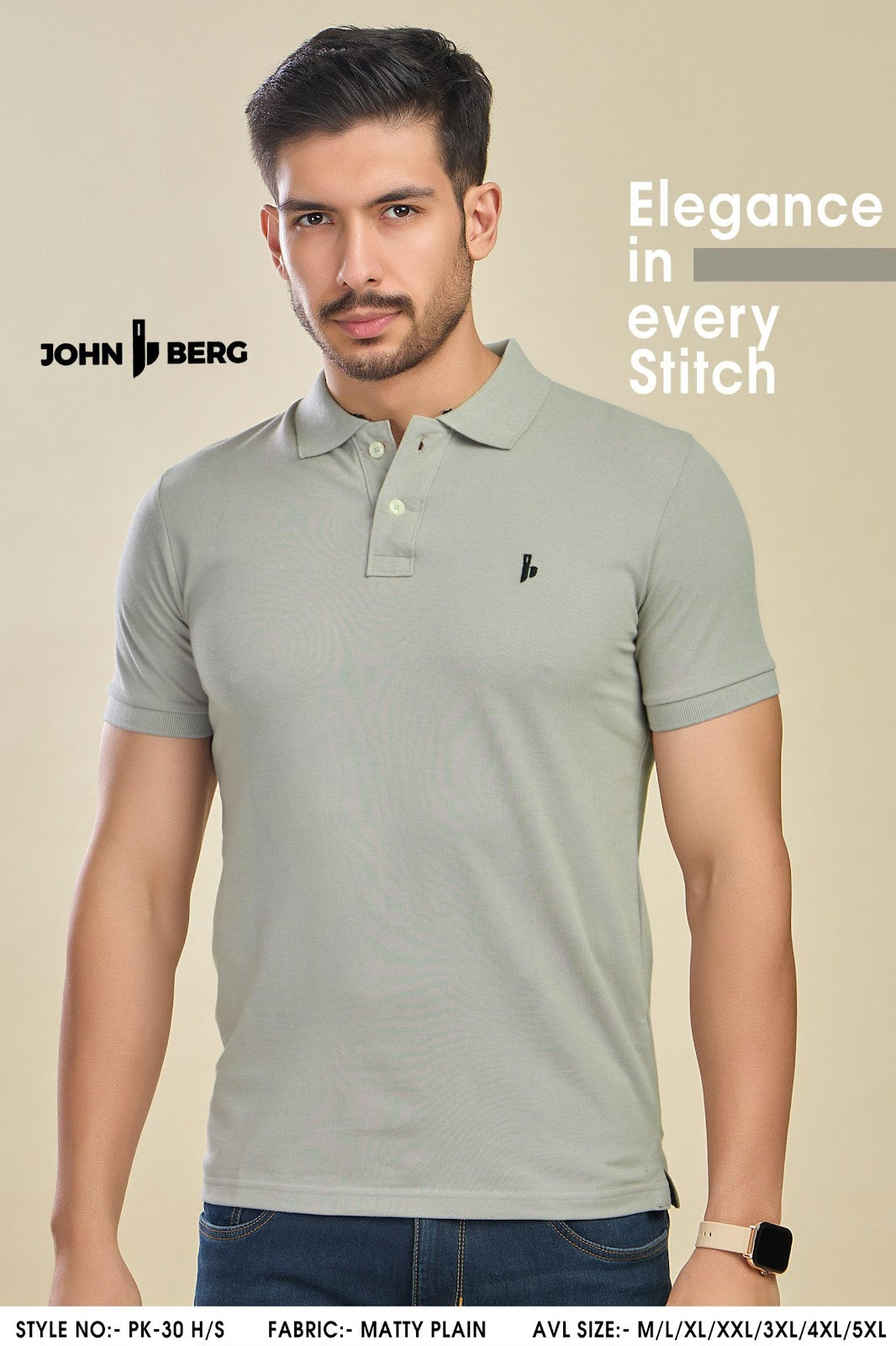 Pk 30 John Berg Matty Mens Tshirts Wholesale Price