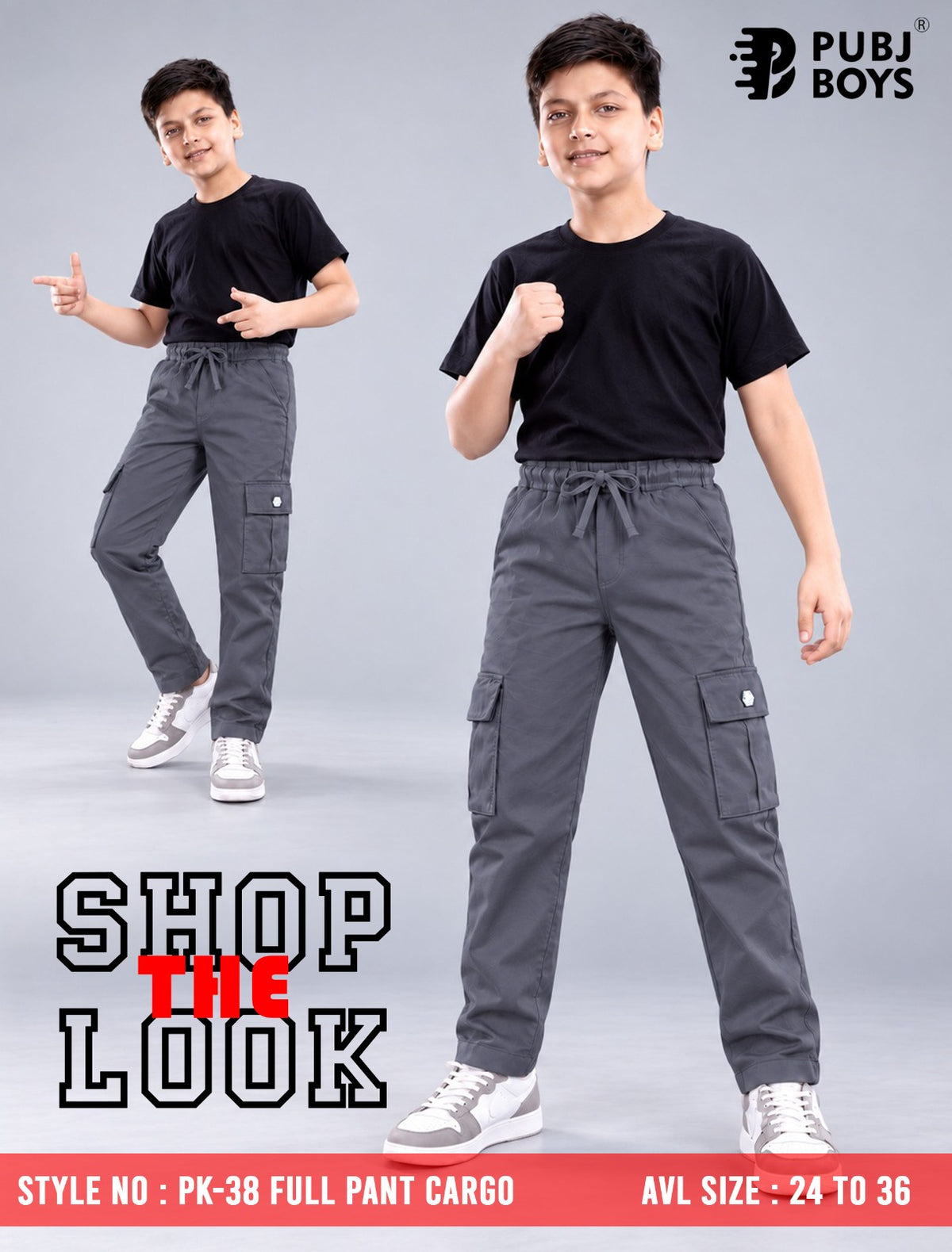 Pk 38 Pubj Lycra Boys Cargo Wholesale Rate