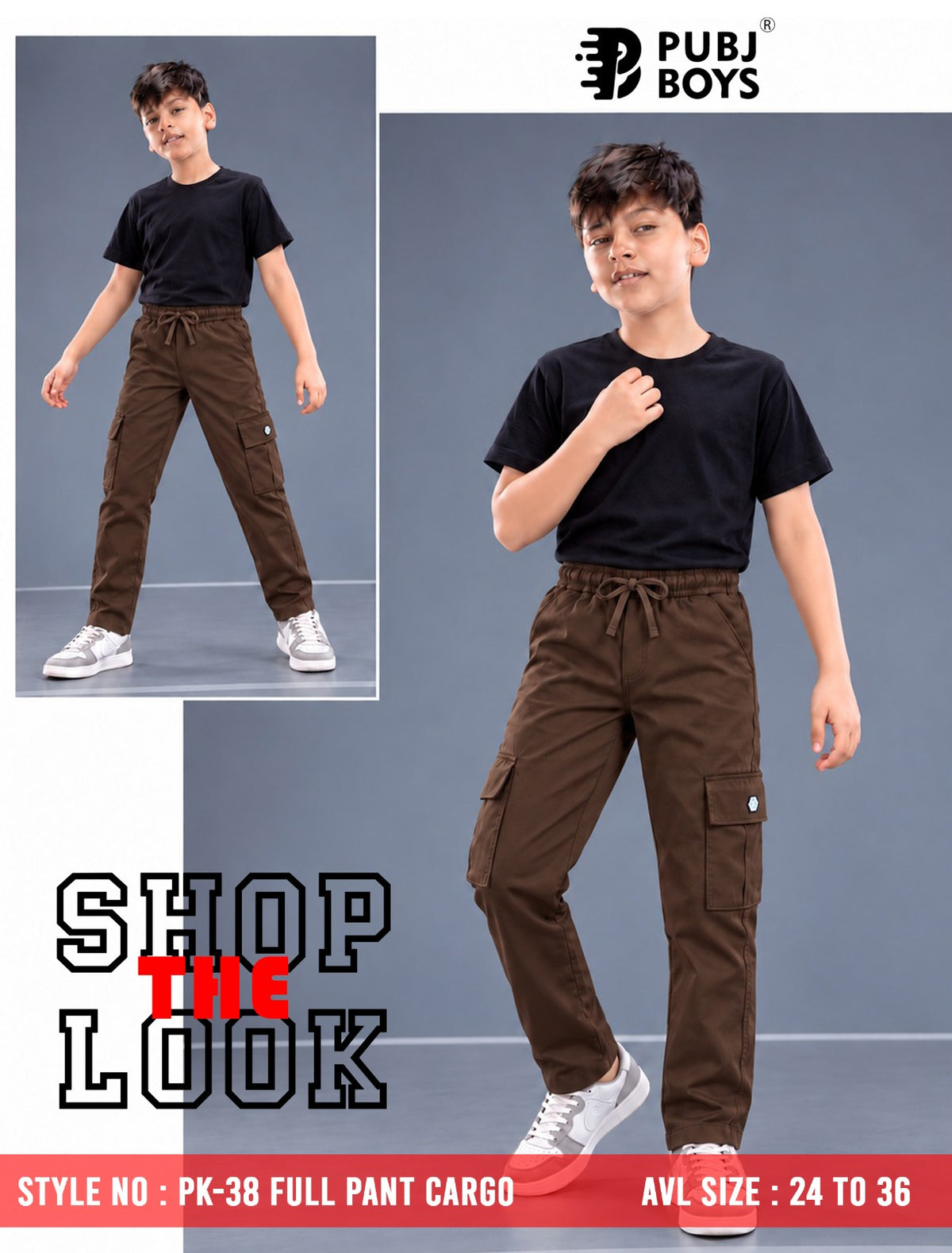 Pk 38 Pubj Lycra Boys Cargo Wholesale Rate