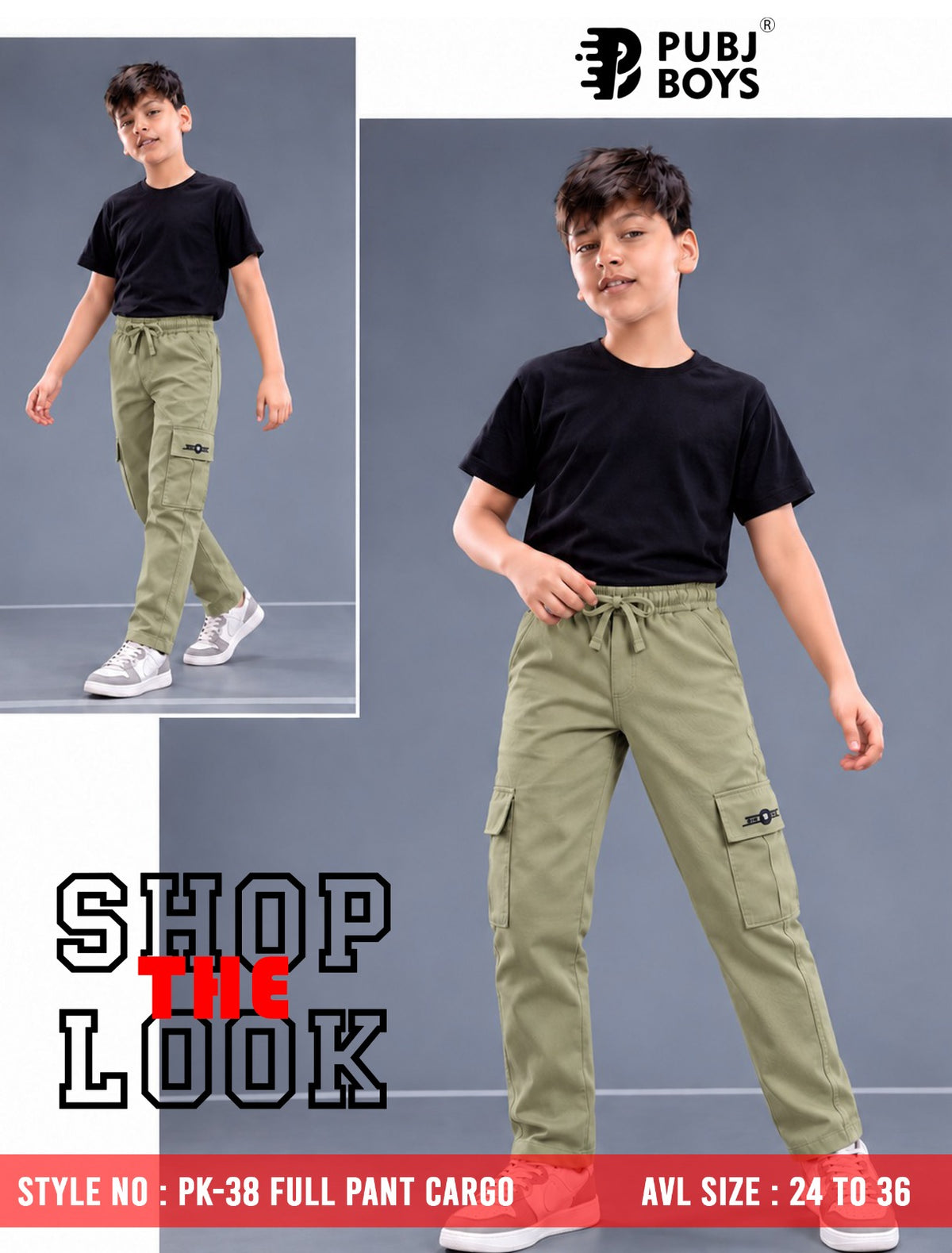 Pk 38 Pubj Lycra Boys Cargo Wholesale Rate