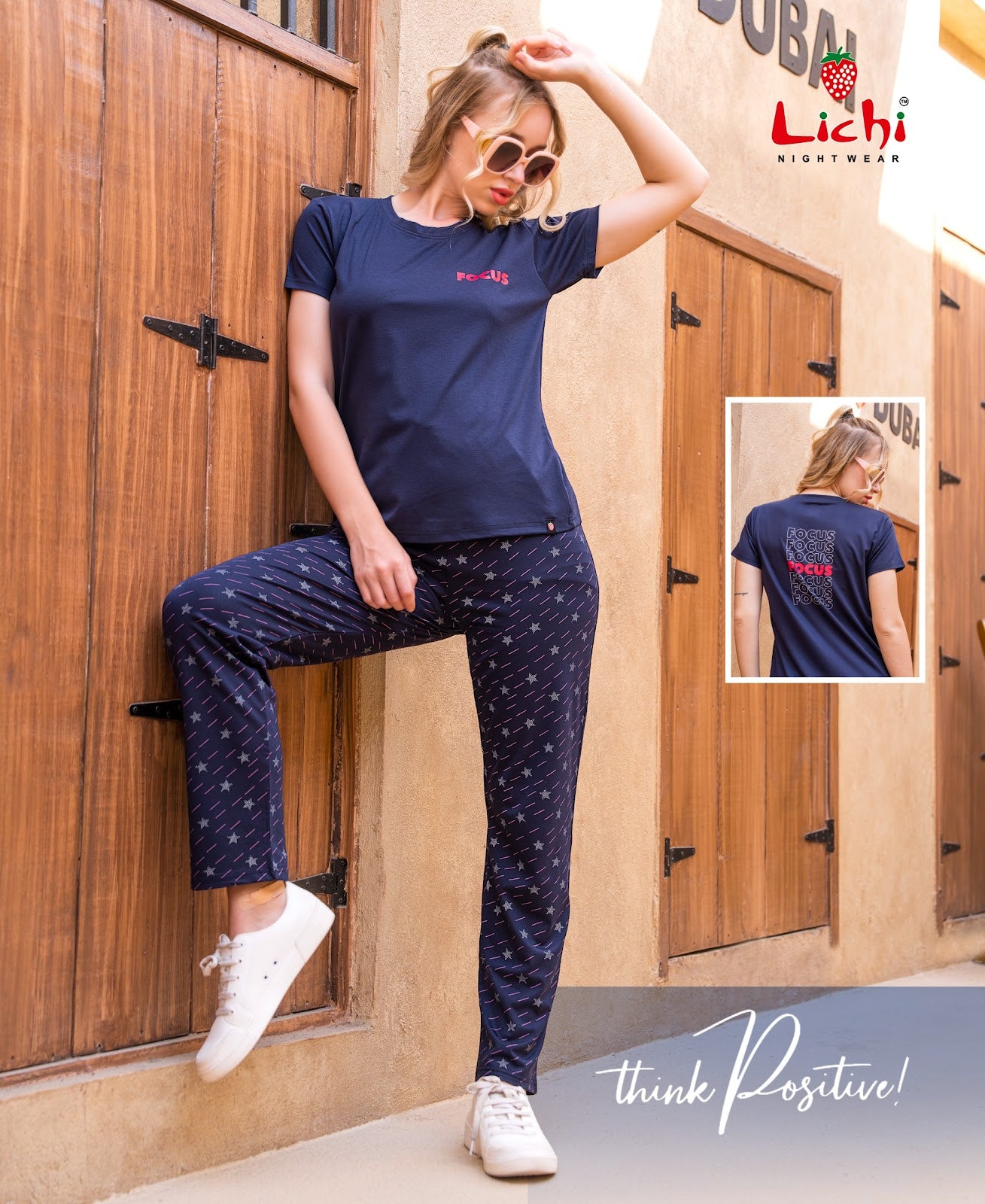 Plain-Print 030425 Lichi Tencil Pyjama Night Suits Manufacturer