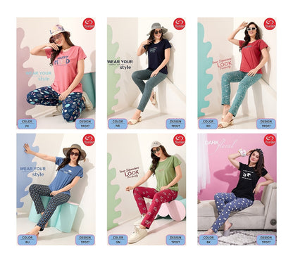 Plain-Print Tp027 Slumber Sinker Pyjama Night Suits Exporter India