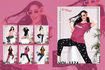 Plain-Print Vol 1124 Ruchee Fashion Sinker Pyjama Night Suits Exporter Ahmedabad