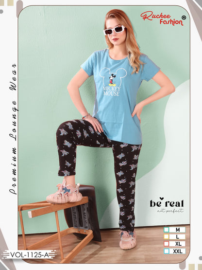 Plain-Print Vol 1125 Ruchee Fashion Sinker Pyjama Night Suits Supplier Gujarat