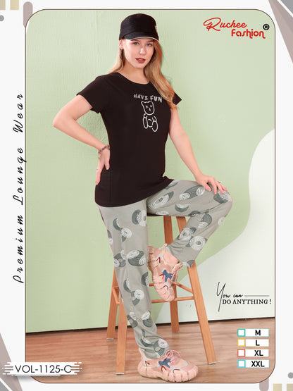 Plain-Print Vol 1125 Ruchee Fashion Sinker Pyjama Night Suits Supplier Gujarat