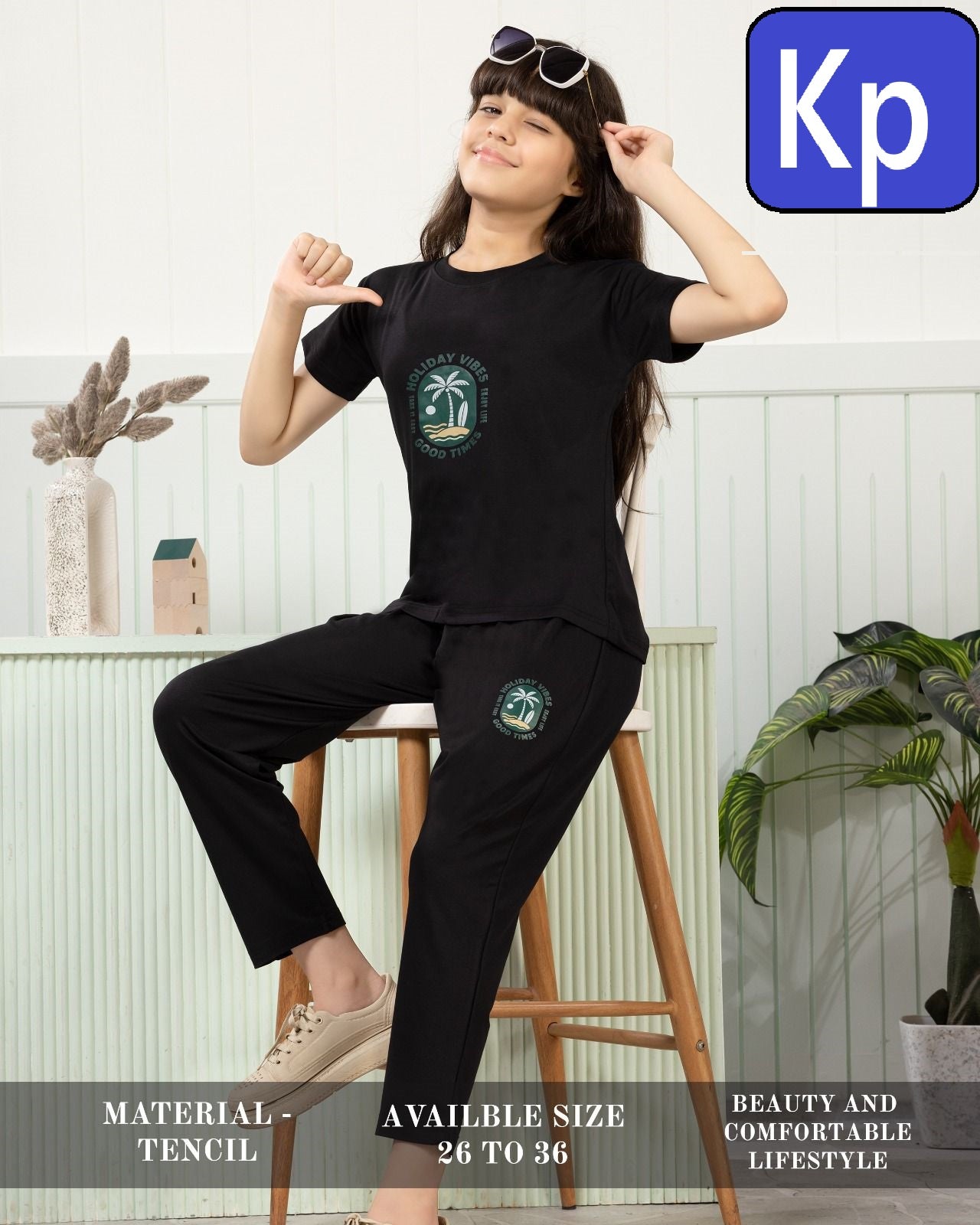 Plain 010626 Kp Tencil Girls Night Suits Supplier Ahmedabad