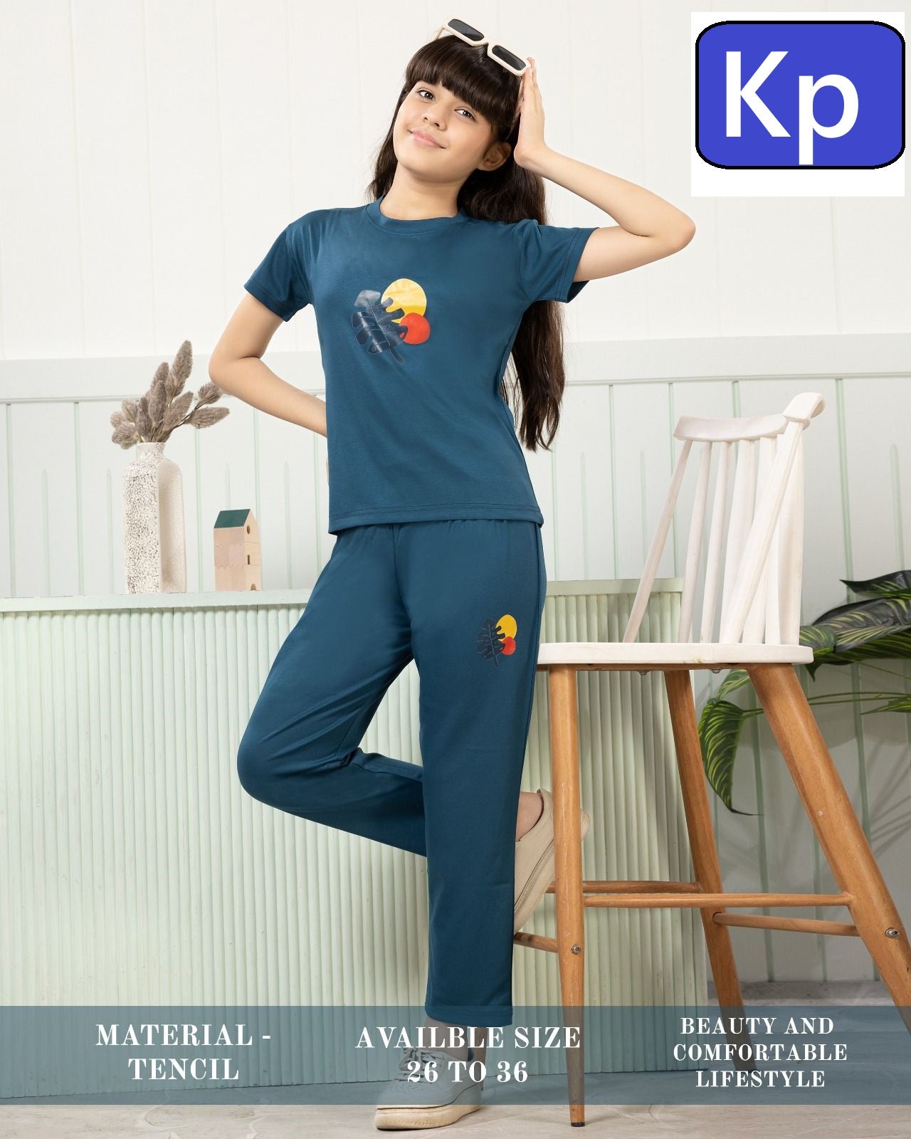 Plain 010626 Kp Tencil Girls Night Suits Supplier Ahmedabad