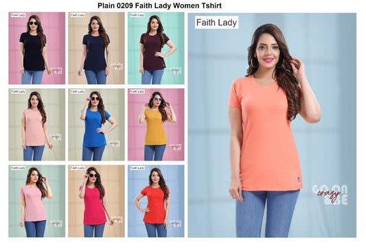 Plain 0209 Faith Lady Cotton Lycra Women Tshirt Supplier India