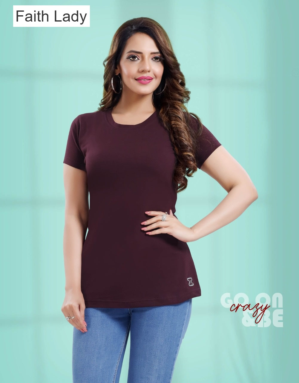 Plain 0209 Faith Lady Cotton Lycra Women Tshirt Supplier India
