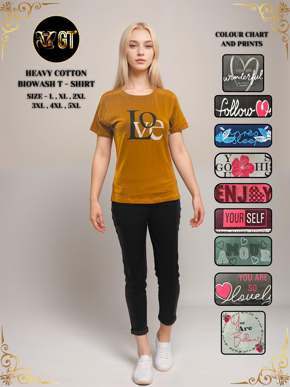 Plain 030425 Gt Cotton Women Tshirt Wholesaler