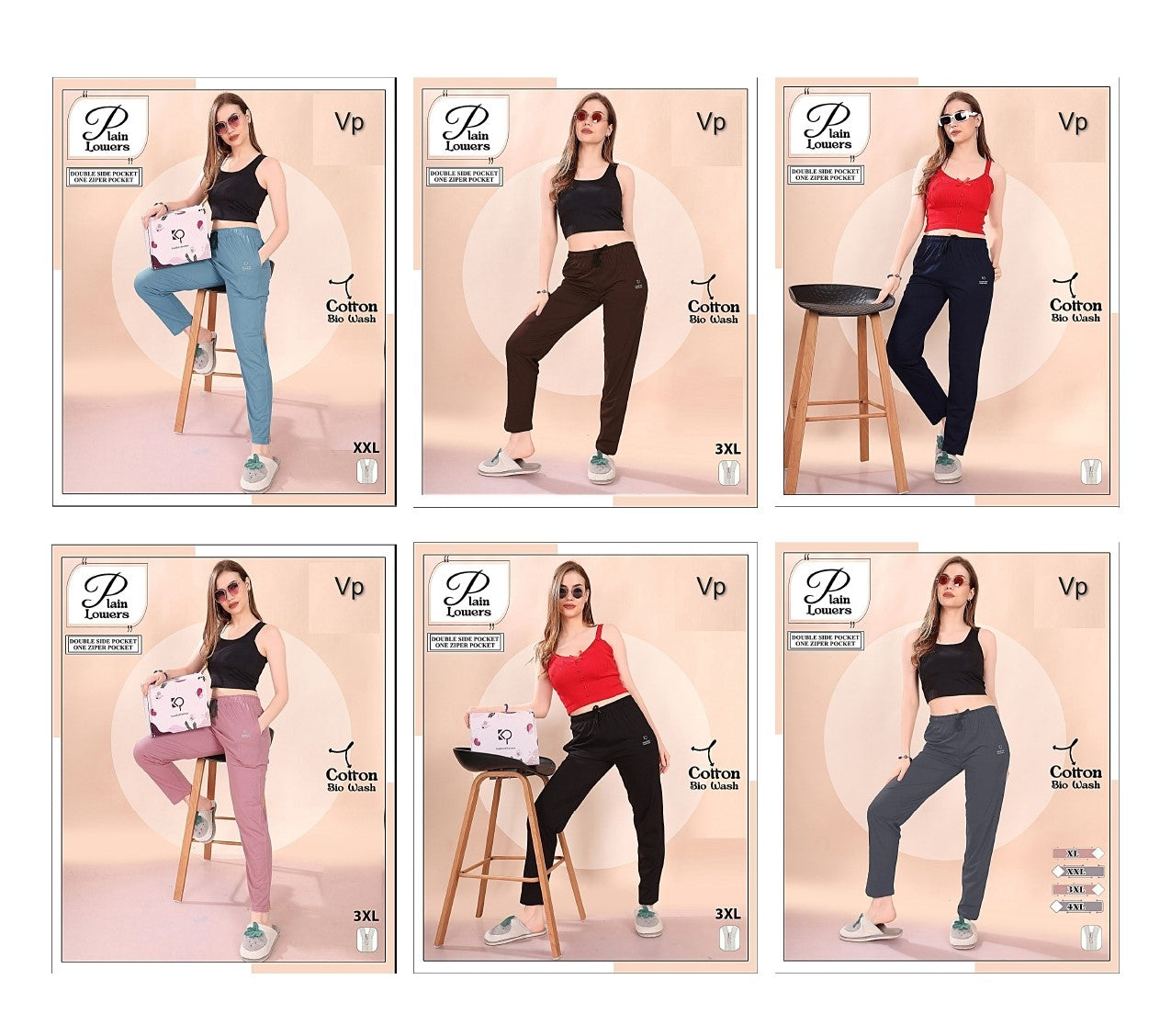 Plain 0409 Vp Cotton Biowashed Women Night Lower Wholesaler Gujarat