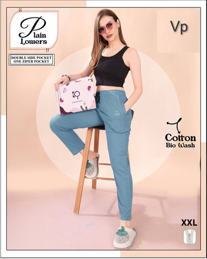 Plain 0409 Vp Cotton Biowashed Women Night Lower Wholesaler Gujarat