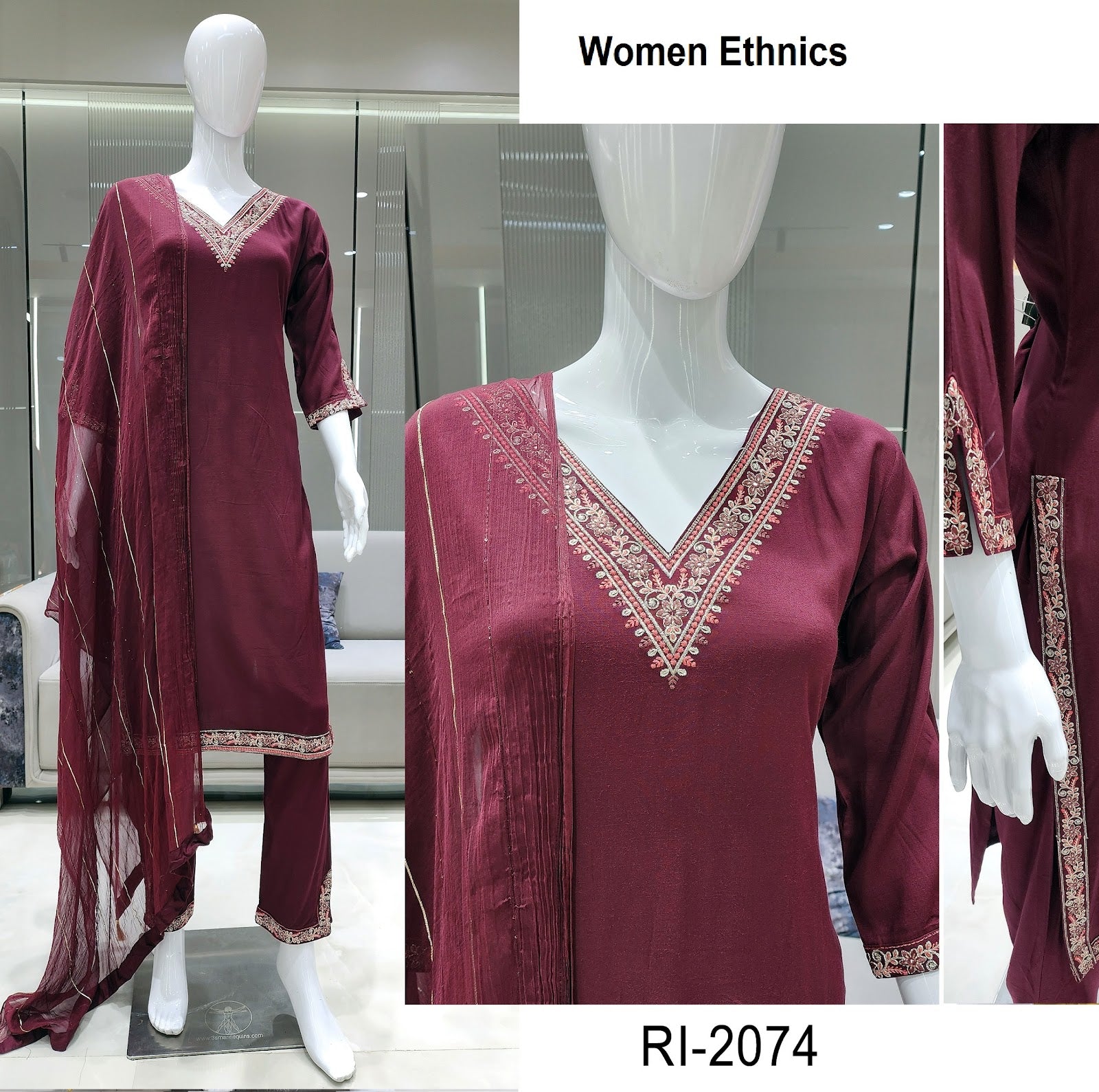 Plain 0506 Women Ethnics Reyon Readymade Pant Style Suits Wholesale Rate