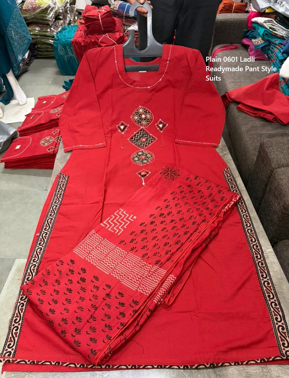 Plain 0601 Ladli Cotton Readymade Pant Style Suits Supplier Ahmedabad