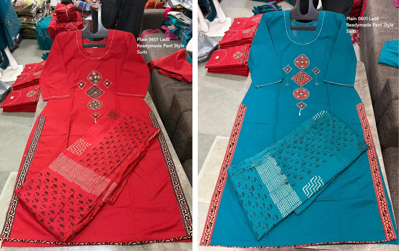 Plain 0601 Ladli Cotton Readymade Pant Style Suits Supplier Ahmedabad