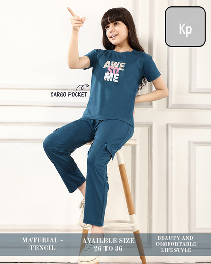 Plain 090626 Kp Tencil Girls Cargo Set Wholesale