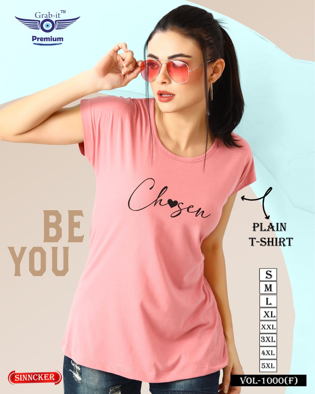 Plain 1000 F Grab It Sinker Women Tshirt Manufacturer
